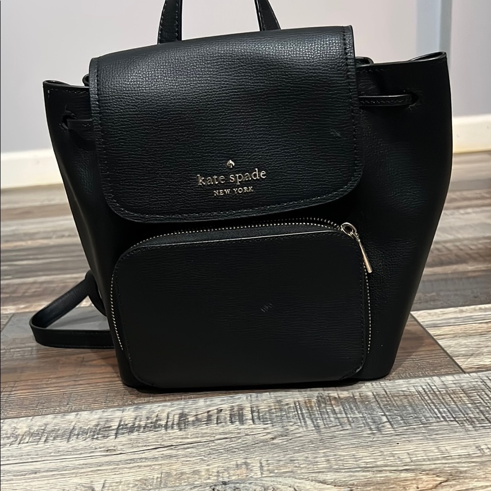 Kate Spade Black Pebbled Backpack